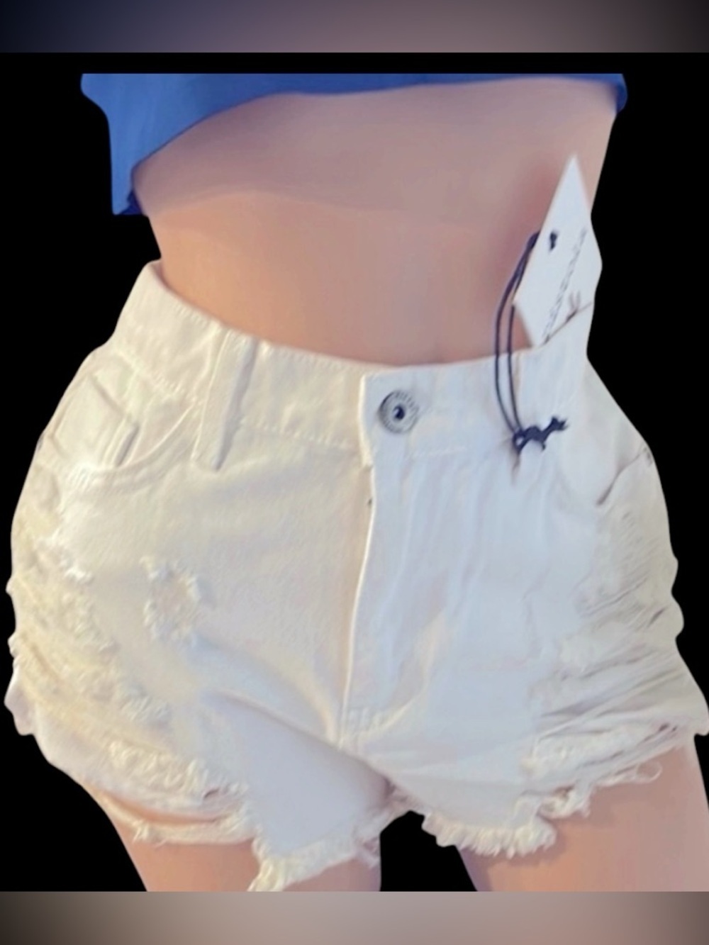 NWT Pistola Off-White Distressed Jean Shorts